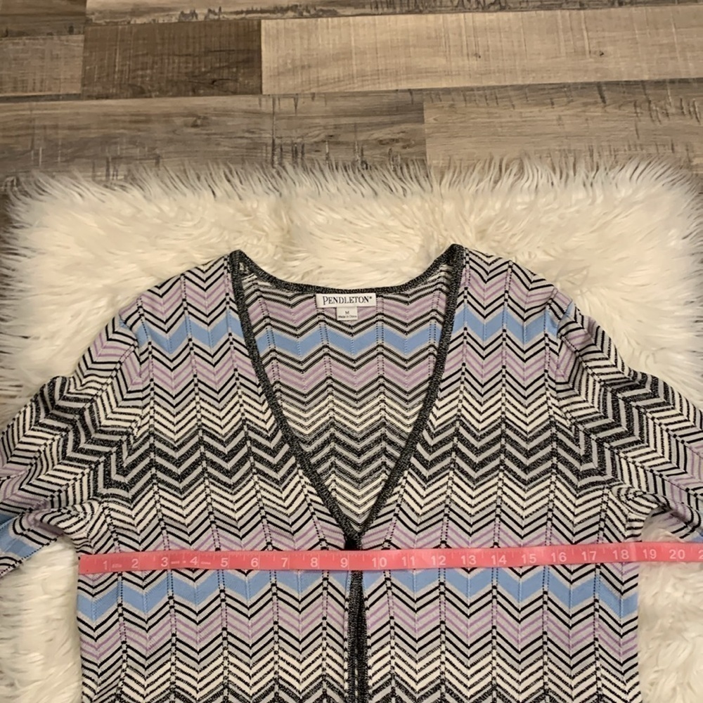 Pendleton silk/cotton blend one-button cardigan s… - image 6